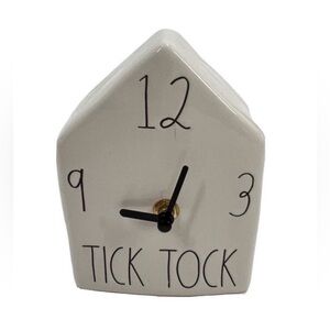 Rae Dunn TICK TOCK Ceramic Battery Operated Clock⭐️Retired Item